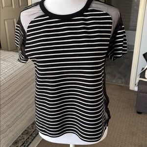 Anthropologie Black and White Striped Top
